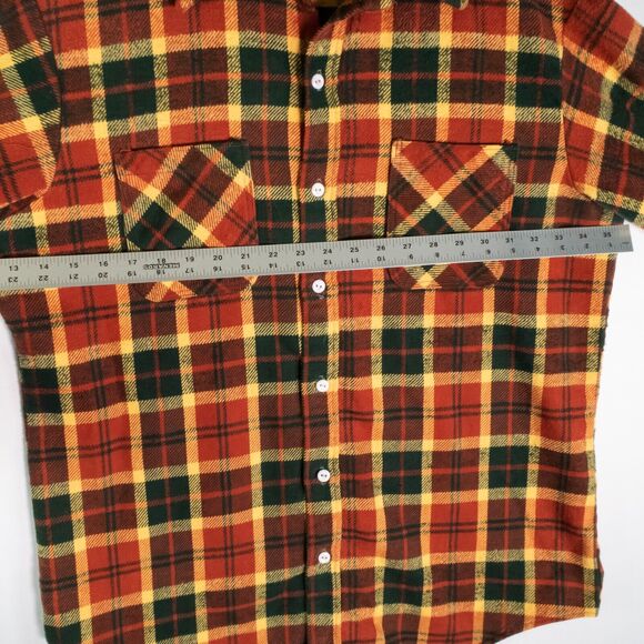 Vntg Big Mac JCPenney Flannel Long Sleeve Men's Size L Multi Plaid 70's Retro - Picture 10 of 14